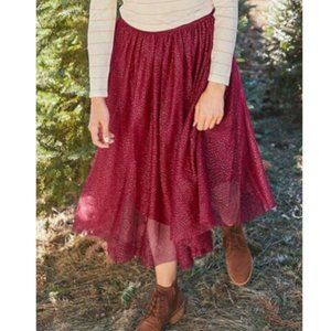 NEW MATILDA JANE Wine Sparkle City A-Line Skirt RED Valentine GLITTER XXL 20 22